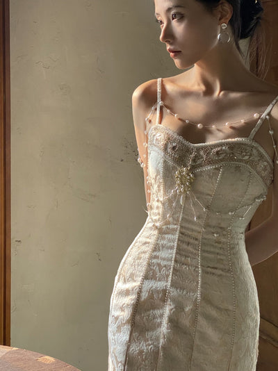 Stuttgart | Vintage Französisch Hof Tropfen Perlen Kleid