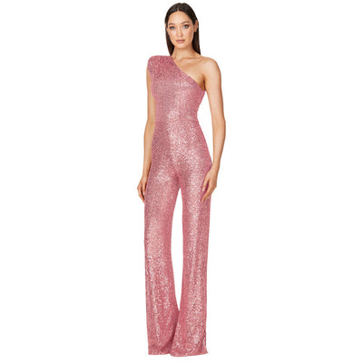 Helen – Ärmelloser Pailletten-Jumpsuit mit One-Shoulder-Design