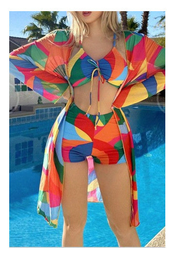 Andrea – Dreiteiliges Bikini-Set mit Langarm-Cardigan