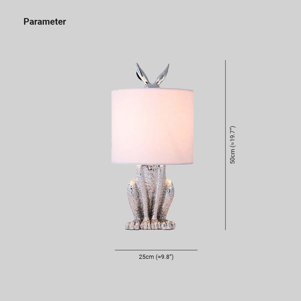 Goldene Kaninchen Tischlampe – Originelle Designer-Leuchte mit Schirm