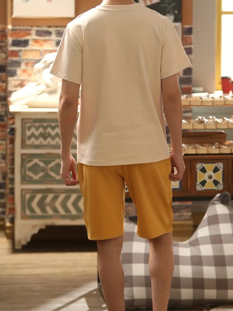 Damien - Modisches Pyjama-Set mit Cartoon-Print für Herren