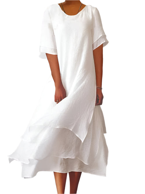 Isla Leichte Gestufte Maxikleid