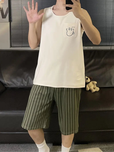 Robert - Pyjama-Set mit Cartoon-Print für Herren