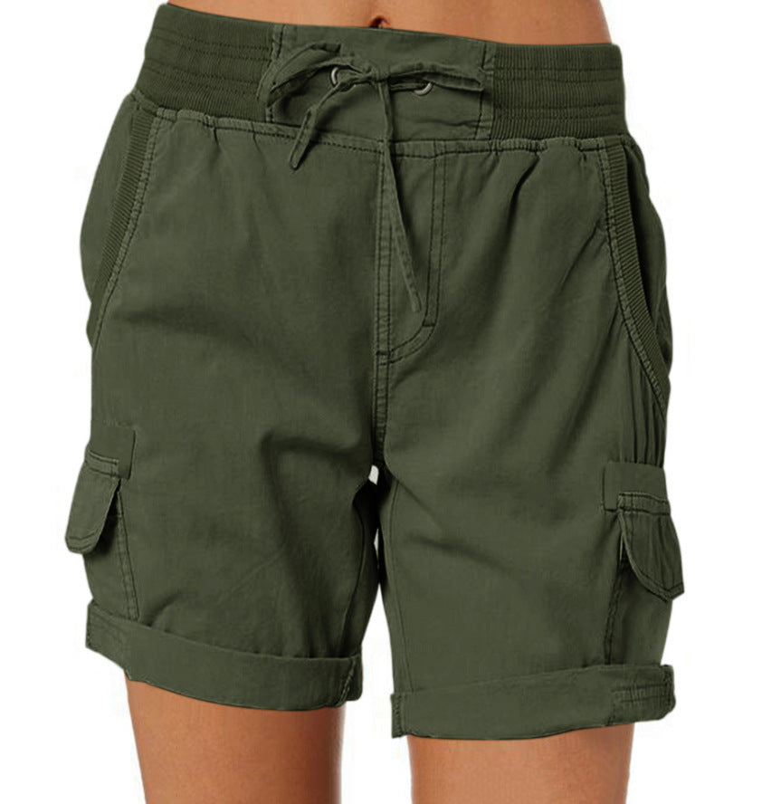 Damen Cargoshorts mit elastischem Bund – Bequeme Freizeithose, Casual Style, ideal für Sommer & Outdoor