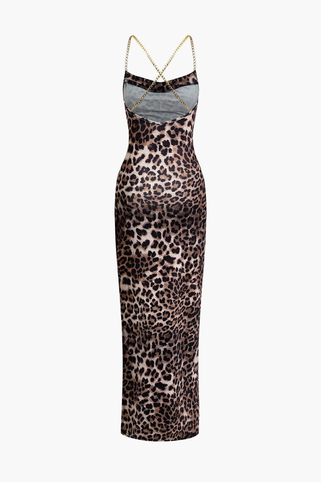 Amelie | Verführerisches Leopard-Maxikleid – Sinnlicher Look mit Beinschlitz