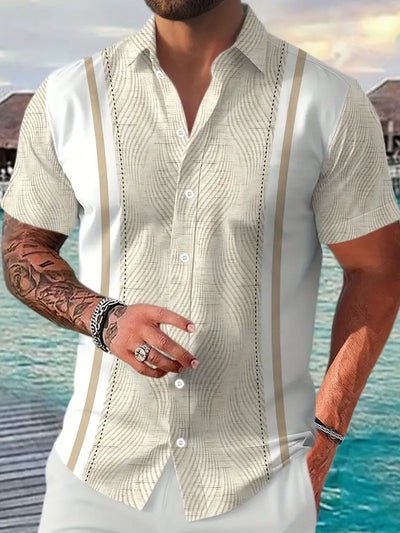 Gasper - Gestreiftes Kurzarmhemd