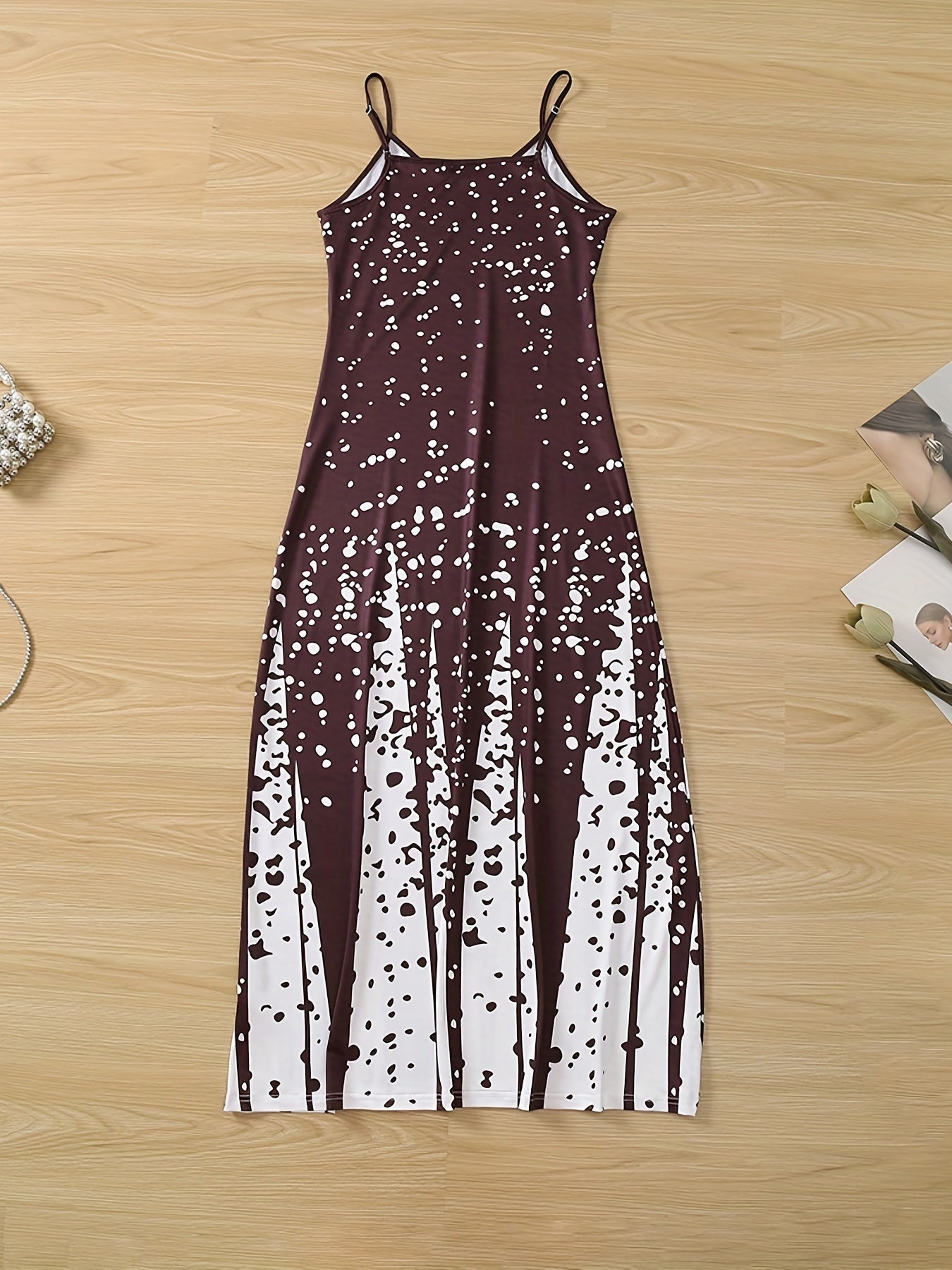 Farbblock Maxi Kleid – Ärmelloses V-Ausschnitt Sommerkleid