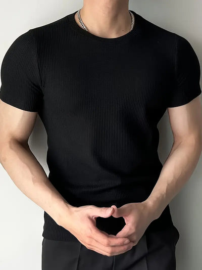 Leonard - Rundhals-Slim-Fit-Hemd für Herren