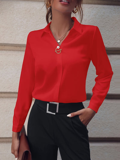 Damen Blusenshirt Elegant Business Cardigan – Stilvolle Langarmbluse für Büro & Alltag