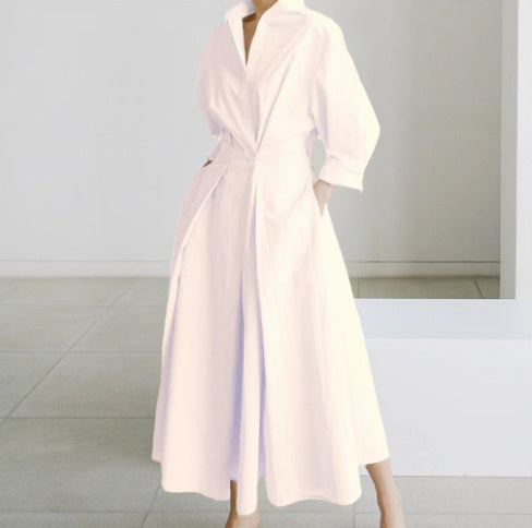 Sharon – Damen Maxikleid mit Polka-Dot-Design