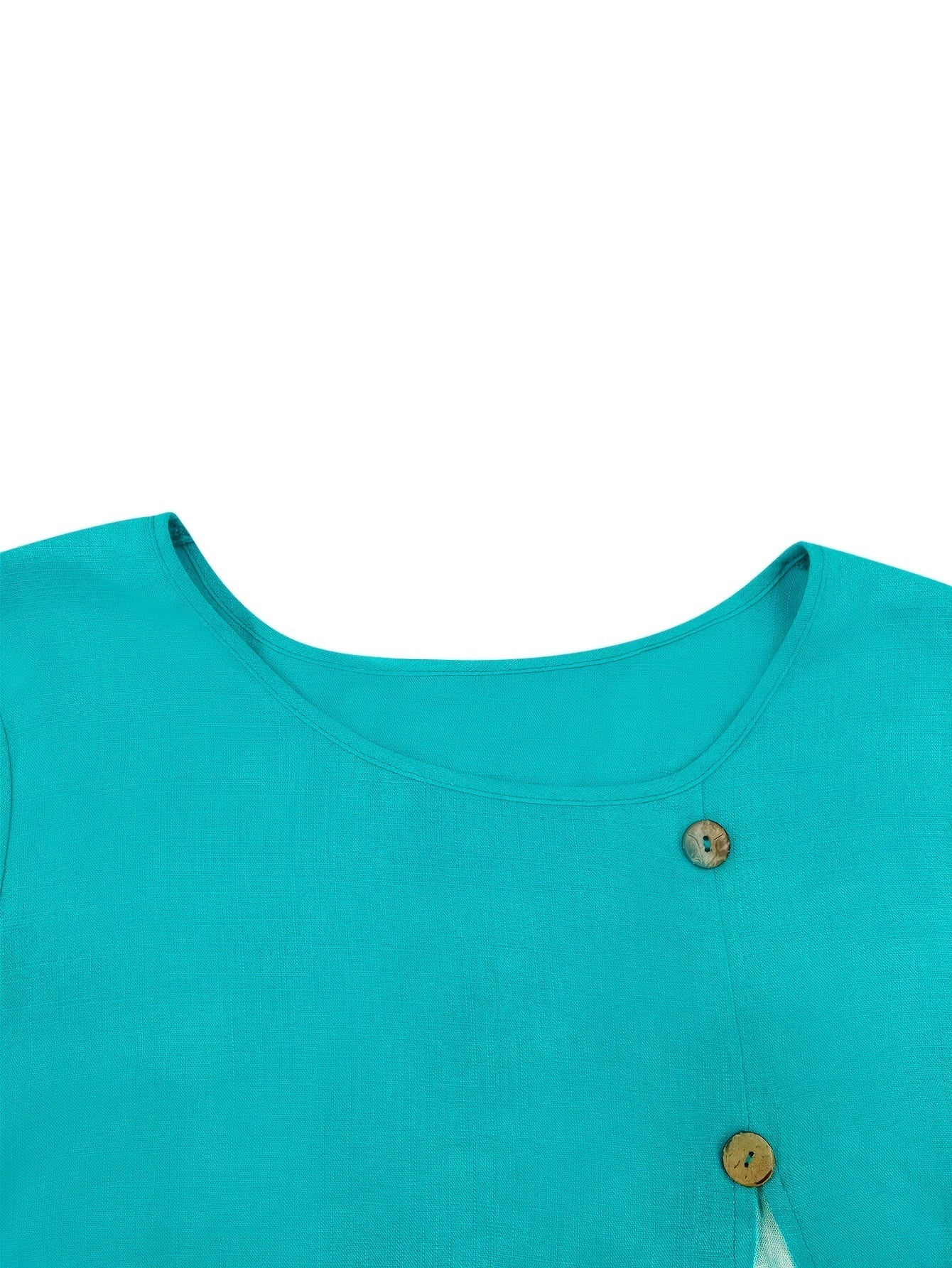 Hochwertiges Retro-Leinenhemd – Sommerbluse mit Knopfleiste