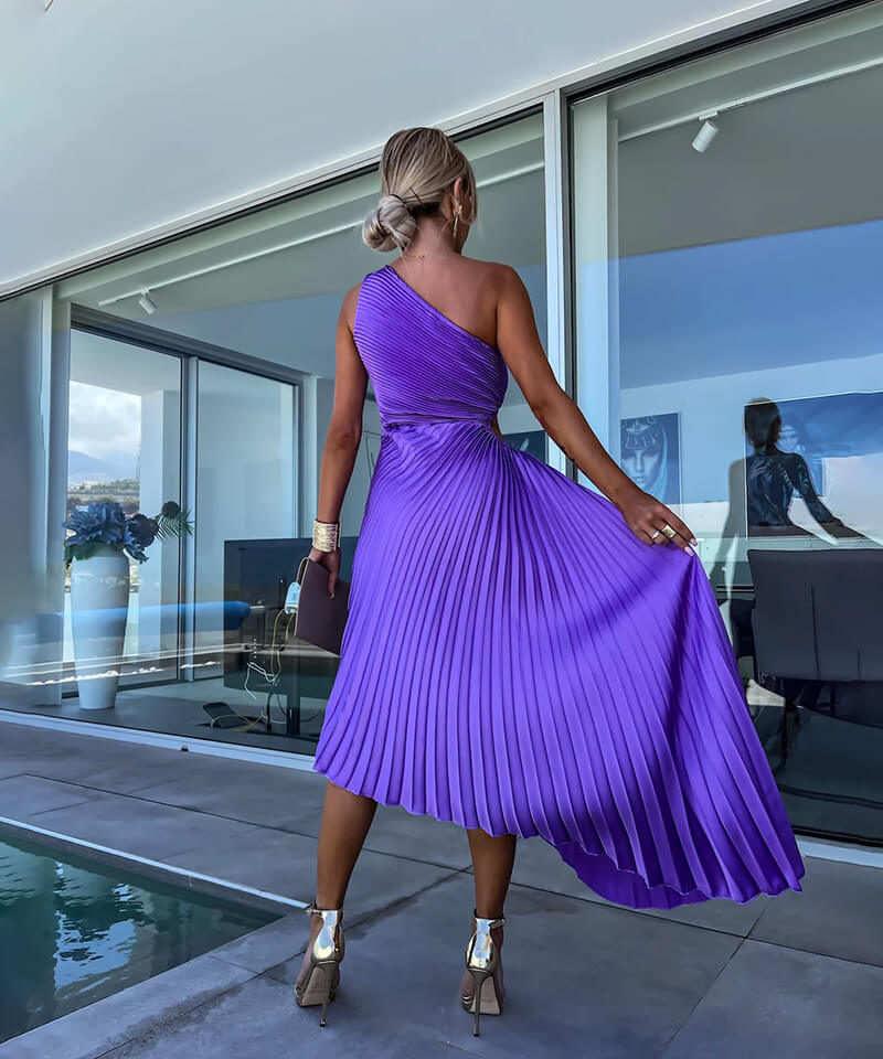 Marjorie - Elegantes Midikleid mit einer Schulter