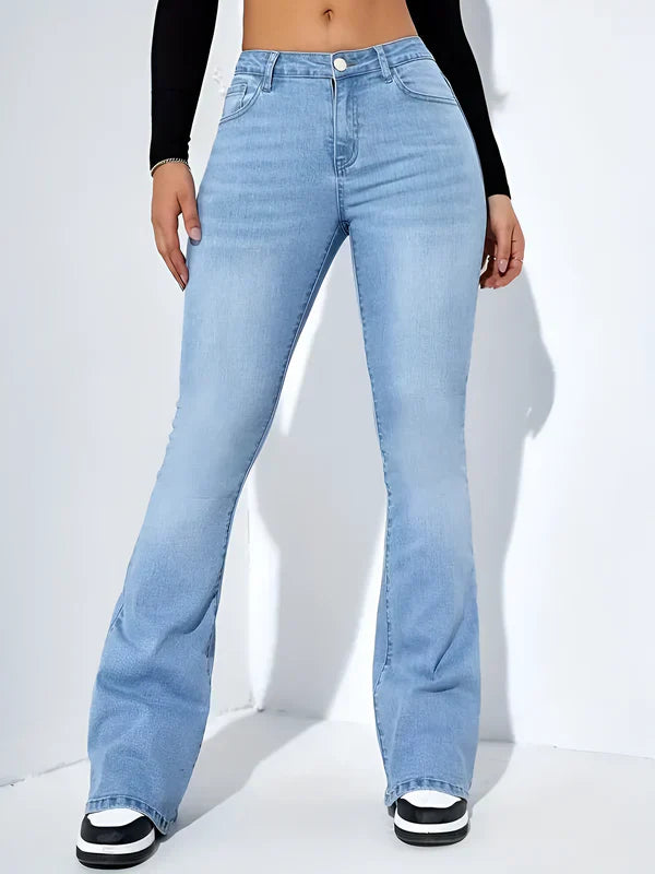 Camila – hoch taillierte flare-stretch-jeans mit schnurrbart