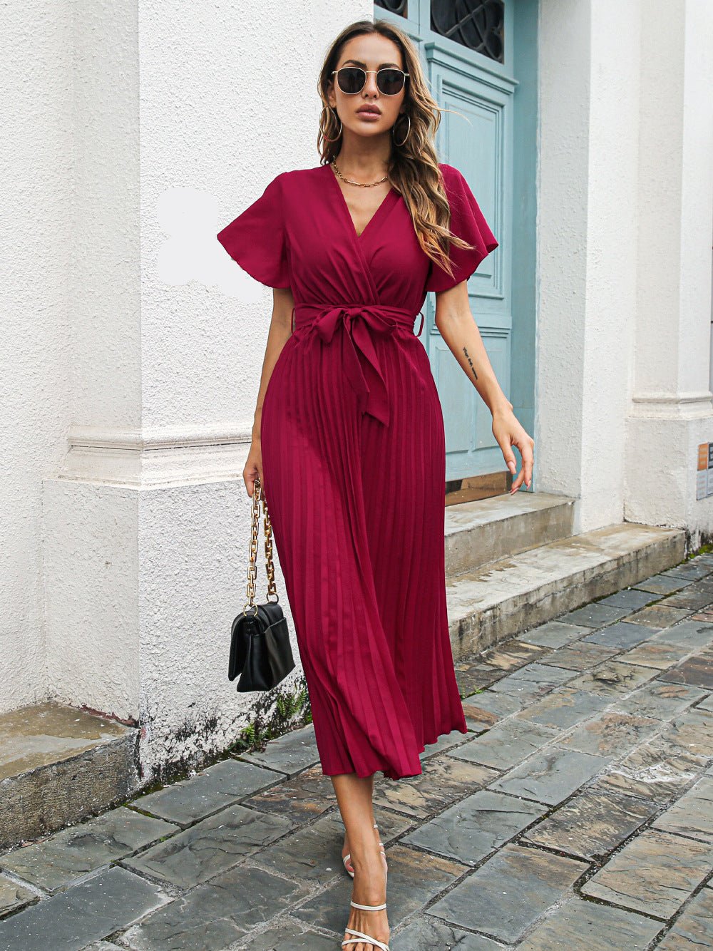 Grünes wickelkleid - laura