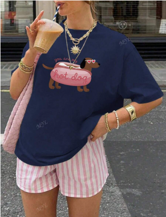 Lucia - Dackel-T-Shirt mit Druck