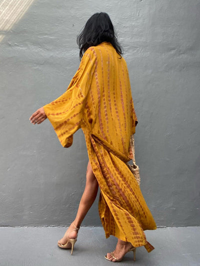 Gewebter Kimono mit Bindegürtel – Leona