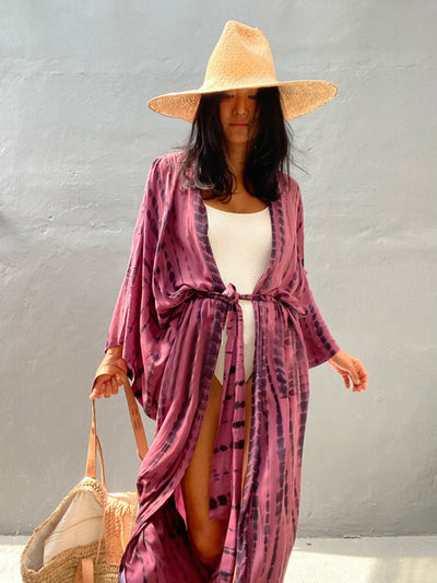 Gewebter Kimono mit Bindegürtel – Leona