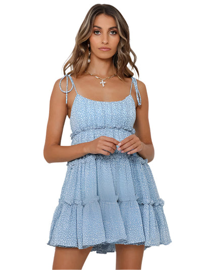 Iracebeth - Minikleid mit dünnen Trägern und Blumenmuster