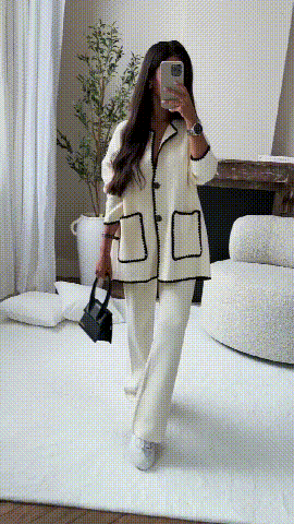 Damen Zweiteiler Set – Elegantes Outfit mit Jacke und Hose