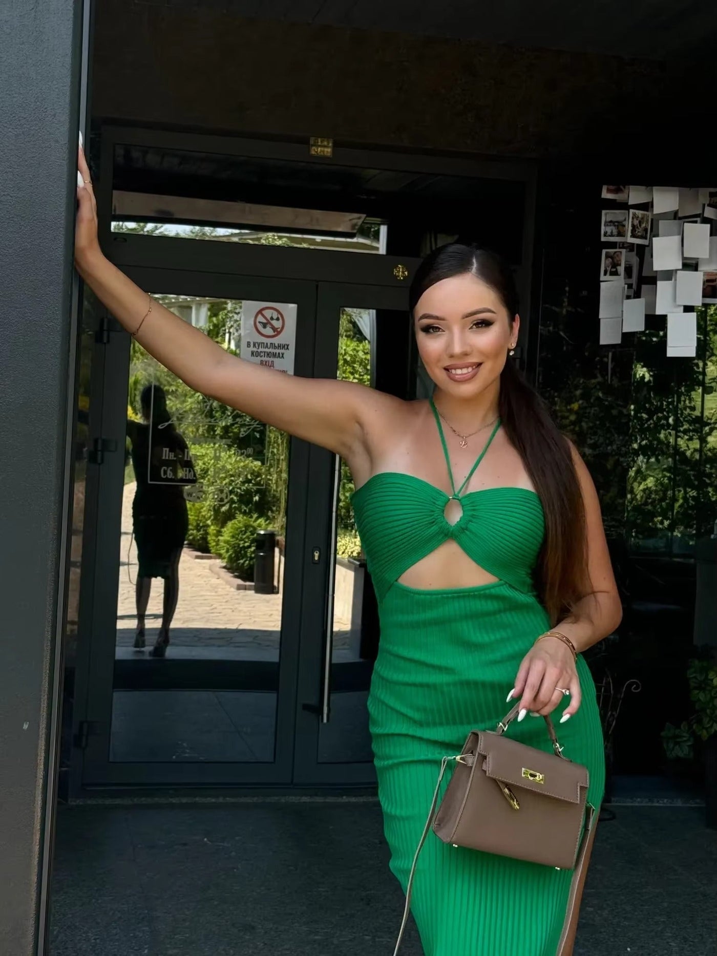 Trendy Rückenfreie Maxi-Strickkleid mit Seitenschlitz für Damen – Liora