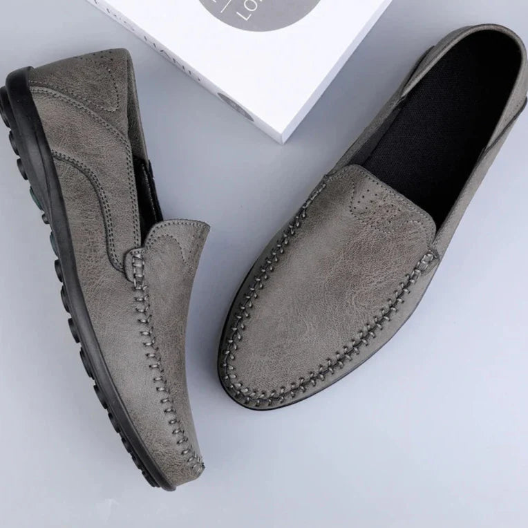 Donald - Herren Casual Slip On Flach Leder Loafers