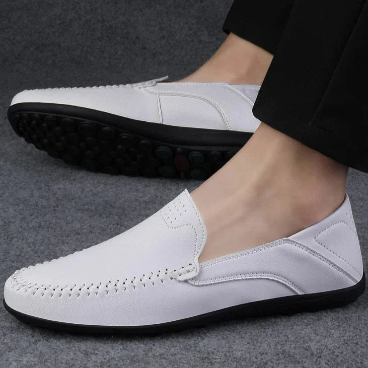Donald - Herren Casual Slip On Flach Leder Loafers