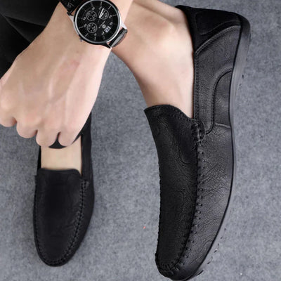 Donald - Herren Casual Slip On Flach Leder Loafers