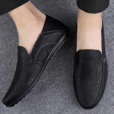 Donald - Herren Casual Slip On Flach Leder Loafers