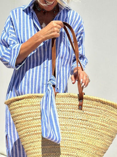 Anke | KLASSISCHES GESTREIFTES HEMDKLEID