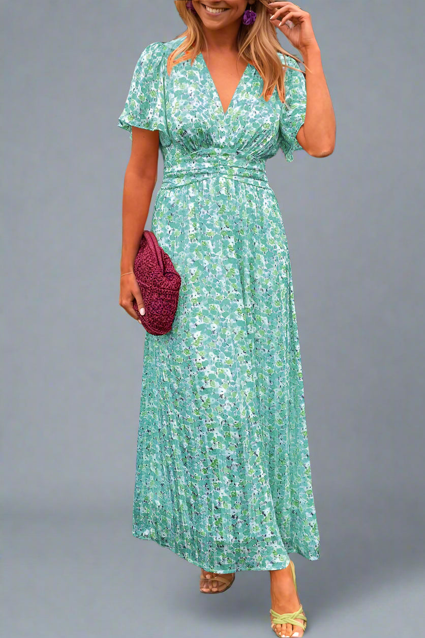 Hildegard | Romantisches Maxikleid mit Blumenmuster und Leichtem Tragegefühl