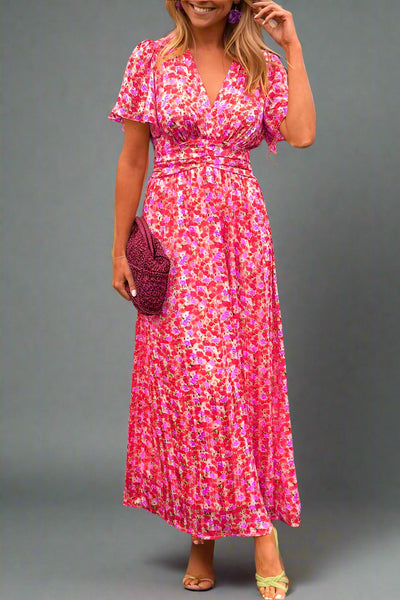 Hildegard | Romantisches Maxikleid mit Blumenmuster und Leichtem Tragegefühl