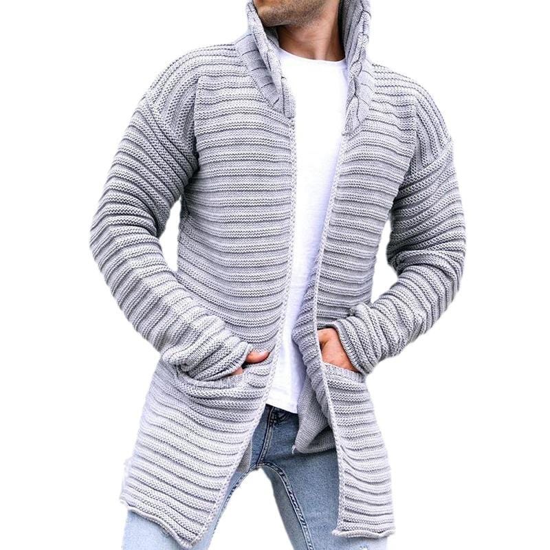 Manuel Stylische Herrenstrickjacke mit Stehkragen