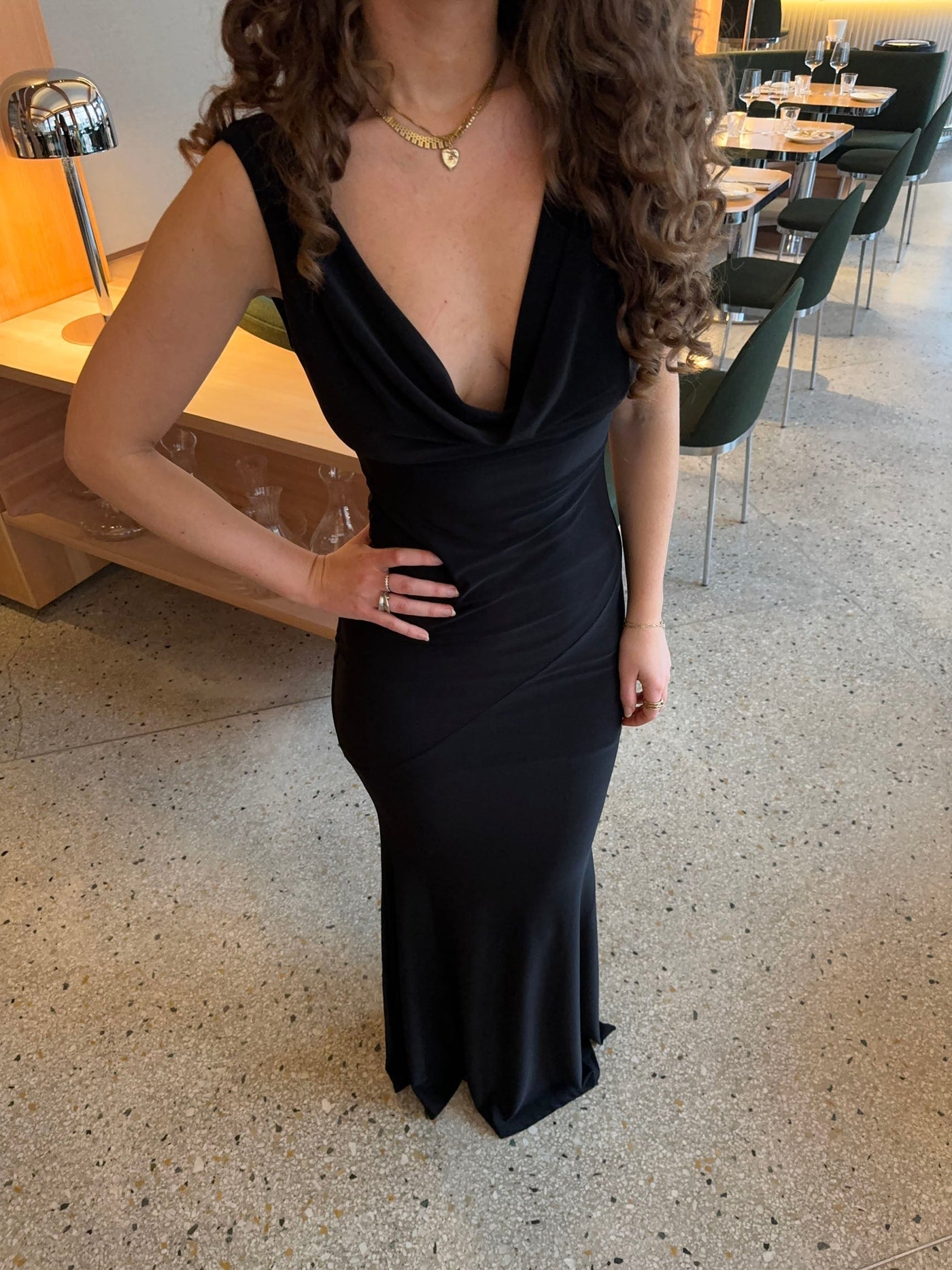 Damen Maxikleid ärmellos Baumwolle V-Ausschnitt für Sommer & Party