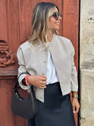 Leichte Damen-Bomberjacke für den Sommer – Casual Chic mit Stehkragen