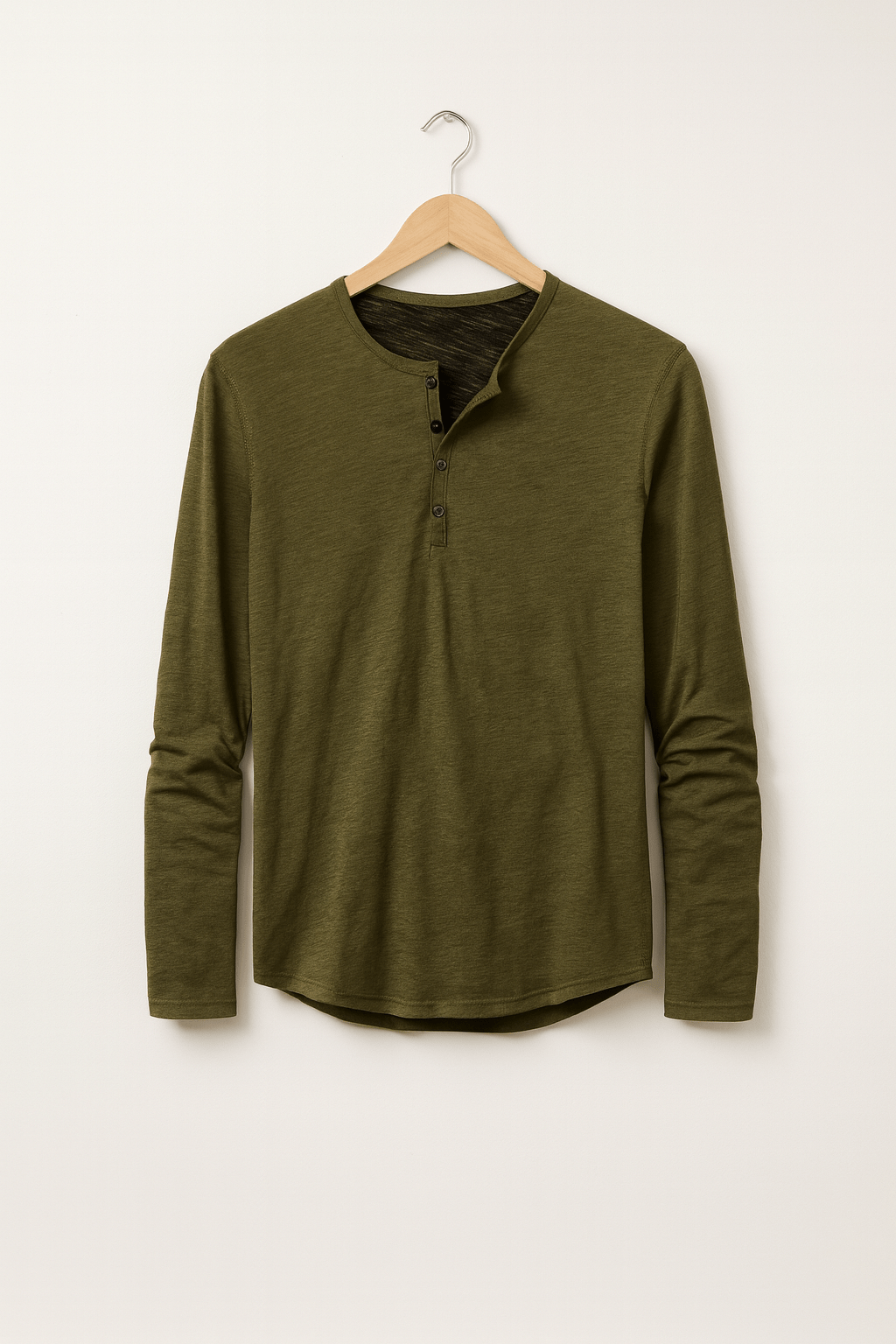 Knopfleisten Langarm Henley Shirt