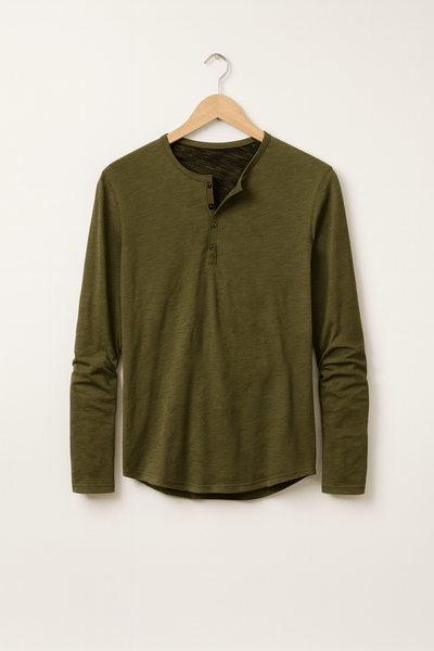 Knopfleisten Langarm Henley Shirt