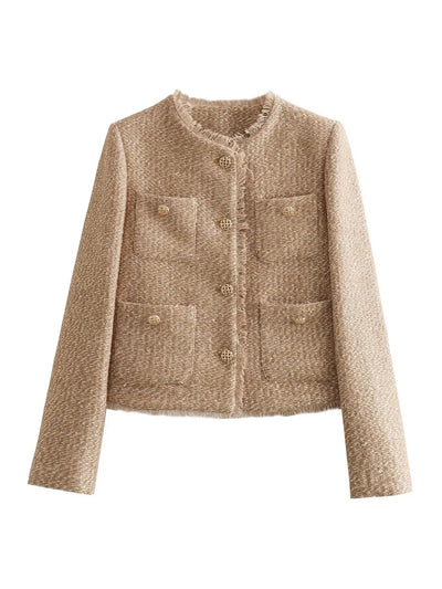 Damen Eleganter Tweed Blazer