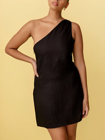 Mia - weißes one-shoulder-kleid