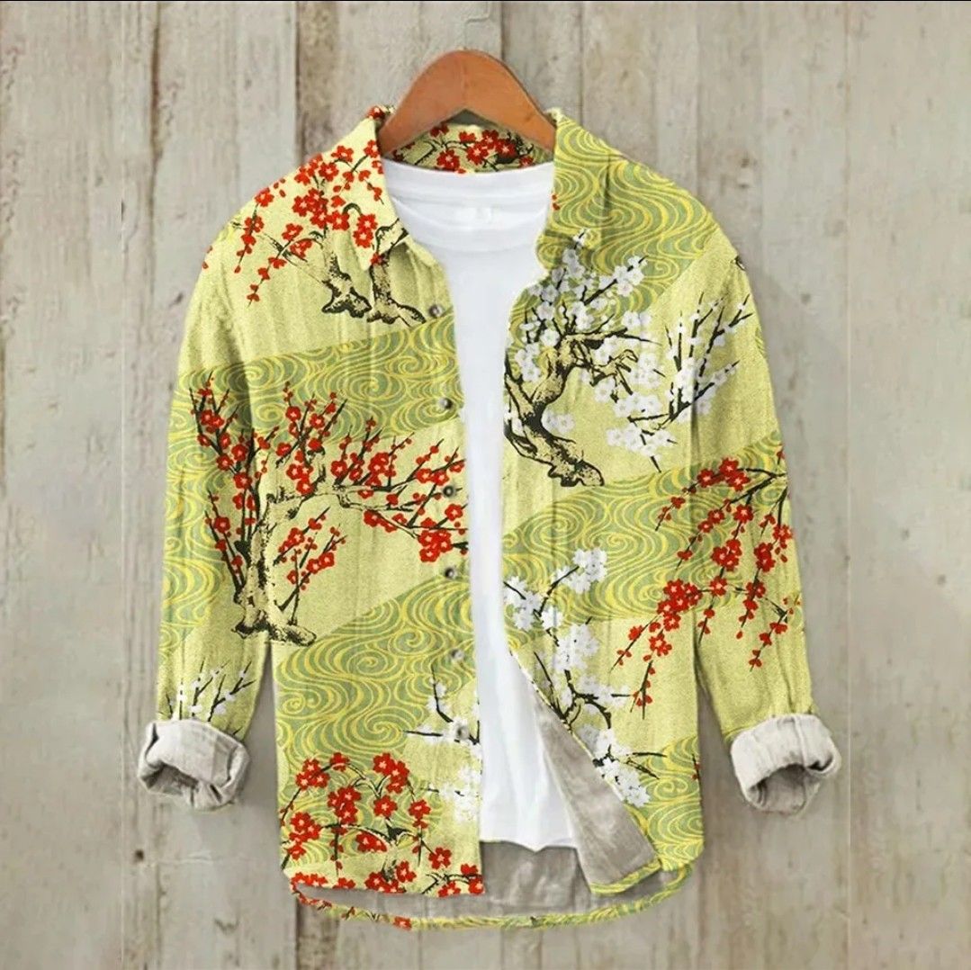 Abraham - Bedrucktes langärmeliges Hemd