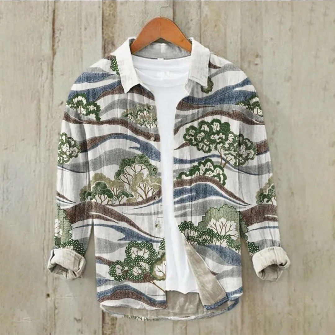 Abraham - Bedrucktes langärmeliges Hemd