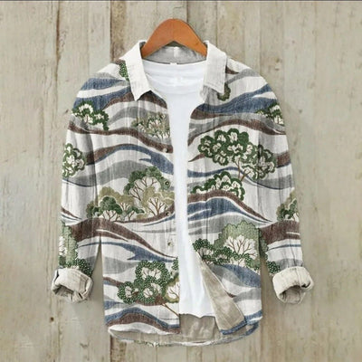 Abraham - Bedrucktes langärmeliges Hemd