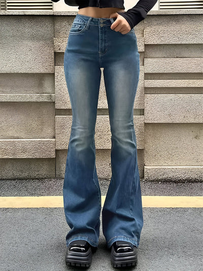Camila – hoch taillierte flare-stretch-jeans mit schnurrbart