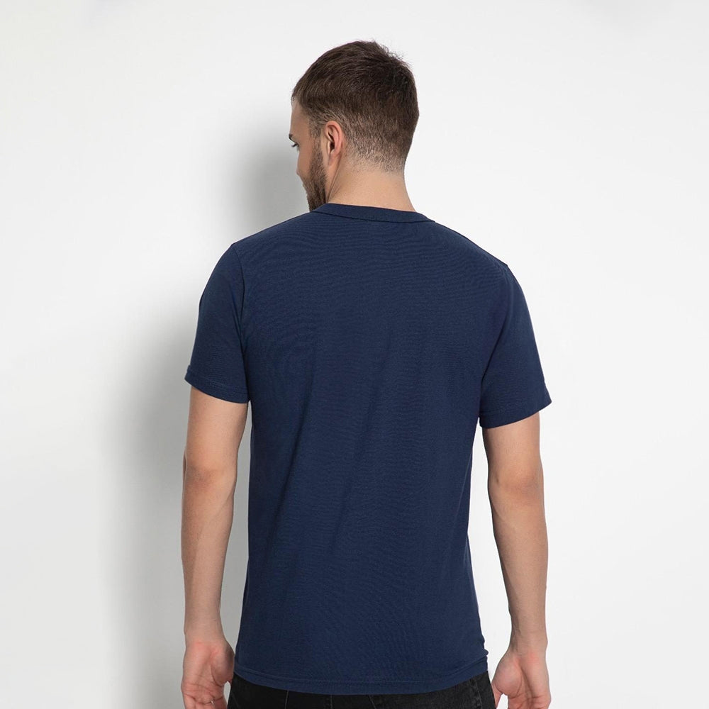 Set aus 10 Herren T- Shirts, 100% Baumwolle (strapazierfähig), Doppelkragen (verbreitert sich nicht), Reguläre Passform (komfortabel), MARINEBLAU (für jeden Stil)