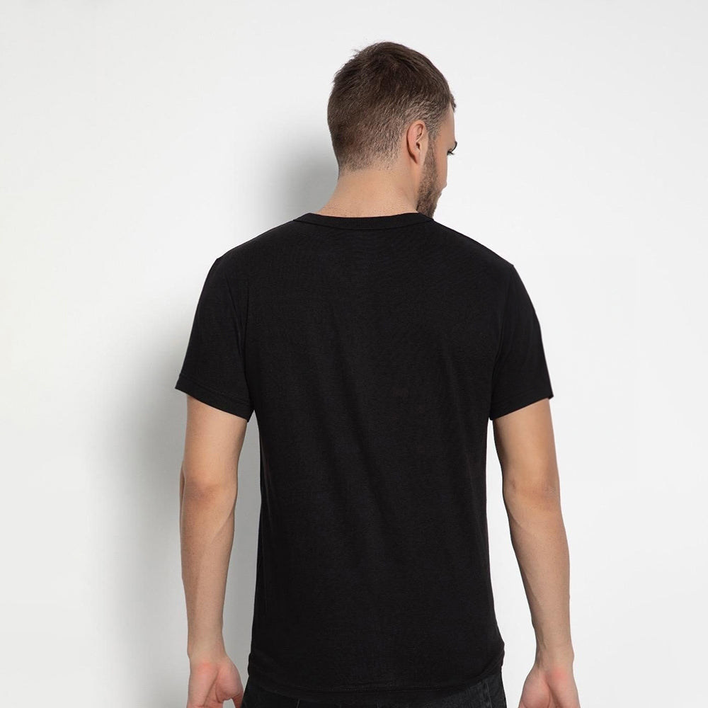 Set aus 10 Herren -T- Shirts, 100 % Baumwolle (Langlebig), Doppelkragen (WEITET SICH NICHT), Regular Fit (Bequem), SCHWARZ (für jeden Stil)