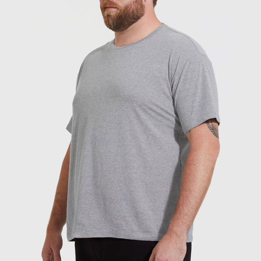 Set aus 10 Herren T- Shirts (Große Größen), 100% Baumwolle (strapazierfähig), Doppelkragen (verbreitert sich nicht), Regulärer Schnitt (komfortabel), GRAU (für jeden Stil)