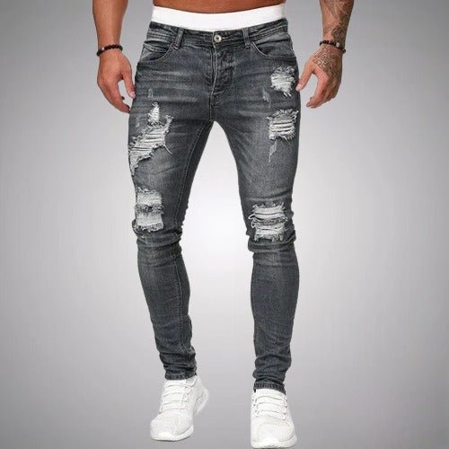 Herren Jeans Zerrissen Slim Fit | Atmungsaktiv Hose