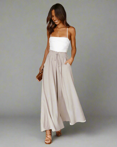 Weit Geschnittene Hose mit Hoher Taille für Damen