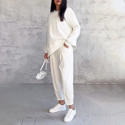 Ilse - eleganter zweiteiliger freizeitanzug für damen im unifarbenen design