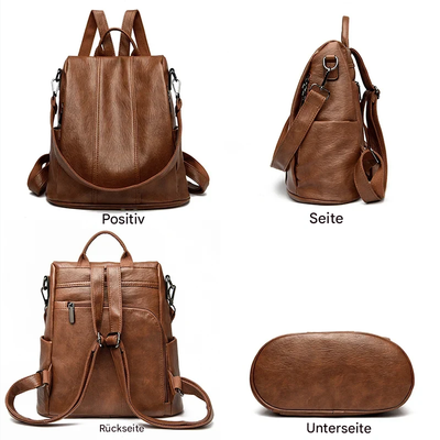 NILA | DIEBSTAHLSICHERER LEDERRUCKSACK