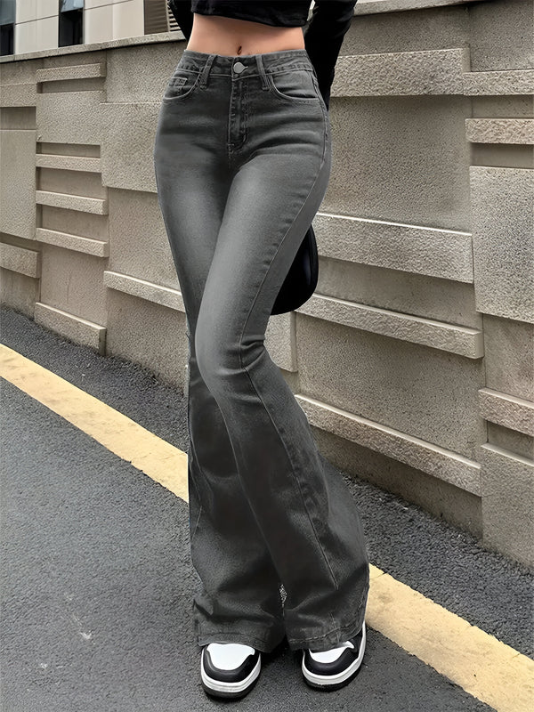 Camila – hoch taillierte flare-stretch-jeans mit schnurrbart